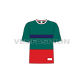 Kids sport tee flat sketch, front view