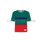 Kids sport tee flat sketch, front view