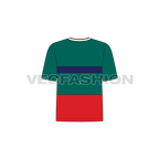 Kids sport tee flat sketch, back view
