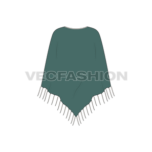 This is a vector template of Knitted Poncho designed with Tassels at the bottom part. This Cape like construction is just great fun at the beach side. A poncho can be worn during day time as well as at night.