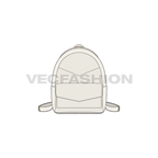 Ladies stylish backpack flat sketch, view 1