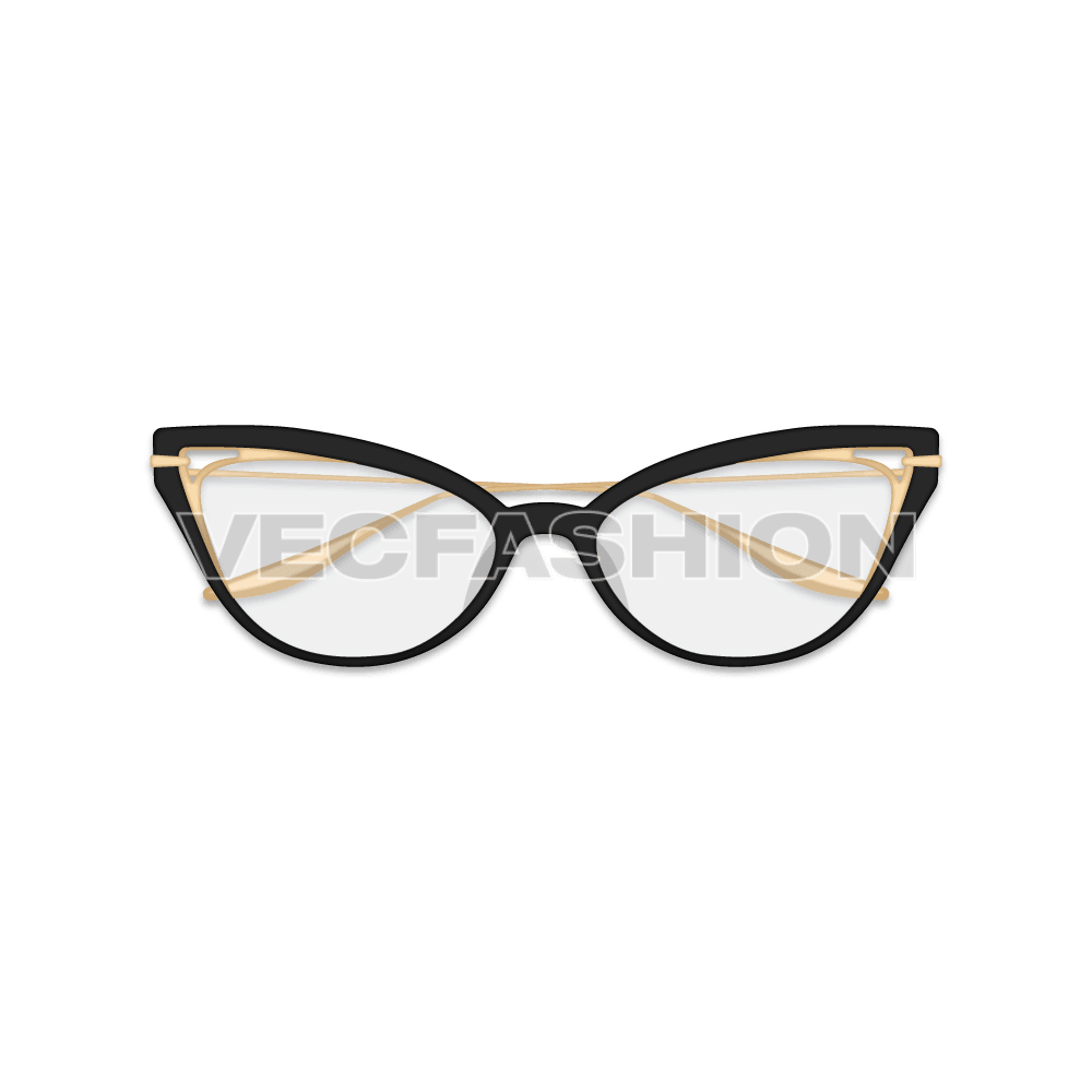 Ladies sun glasses flat sketch