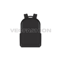 Laptop and travel backpack flat sketch, view 1