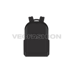 Laptop and travel backpack flat sketch, view 1