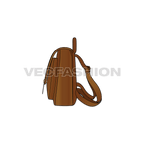 Leather backpack flat sketch, view 2