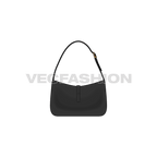 Leather hobo bag flat sketch, view 2