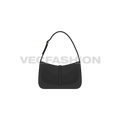 Leather hobo bag flat sketch, view 1