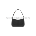 Leather hobo bag flat sketch, view 1