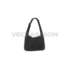 Leather hobo bag flat sketch, view 4
