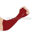 Long sleeved fingerless gloves flat sketch