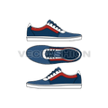 Low top canvas sneakers flat sketch
