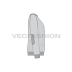 Melange gray sweatshirt template flat sketch, side view