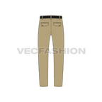 Men cross pocket khakis vector sketch back view
