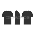 Men t-shirt vector sketch illustrator, showing front, side and back views. 