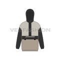 Men Oversized Jacket Vector Flat Sketch flat sketch, front view