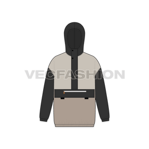 Men Windbreaker Jacket Flat Sketch - VecFashion