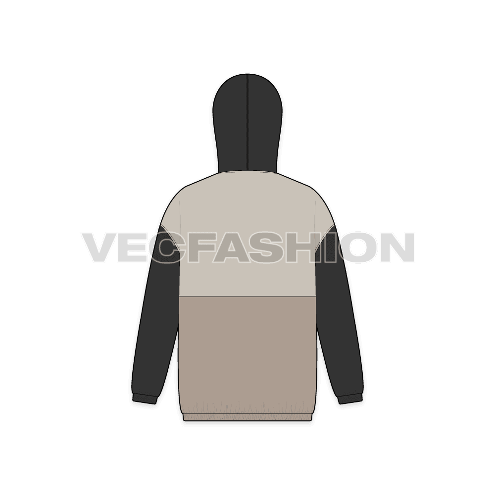 Men Oversized Jacket Vector Flat Sketch
