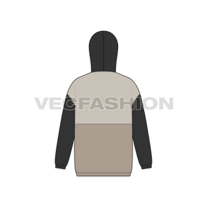 Men Oversized Jacket Vector Flat Sketch