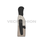 Men Oversized Jacket Vector Flat Sketch flat sketch, side view