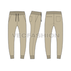 Mens oversized sweater flat sketch, jogger pants bottom