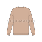 Mens oversized sweater flat sketch, back view