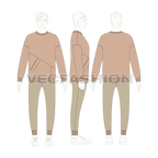 Mens oversized sweater flat sketch, croqui sketch