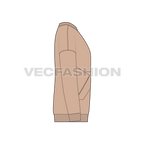 Mens oversized sweater flat sketch, side view