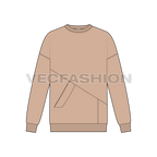 Mens oversized sweater flat sketch, front view