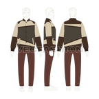 Men Panelled Leather Jacket flat sketch, croqui sketch