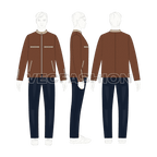 Men Straight Cut Leather Jacket flat sketch, croqui sketch