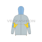 Men Windbreaker Jacket flat sketch, back view