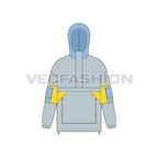 Men Windbreaker Jacket flat sketch, front view
