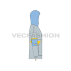 Men Windbreaker Jacket flat sketch, side view