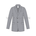 Mens 2 Buttoned Sport Blazer flat sketch, front view