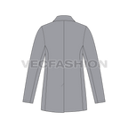 Mens 2 Buttoned Sport Blazer flat sketch, back view
