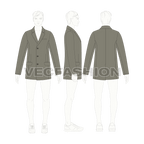 Mens 3 Buttoned Blazer flat sketch, croqui sketch