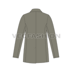 Mens 3 Buttoned Blazer flat sketch, back view