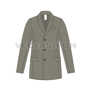 Mens 3 Buttoned Blazer front view