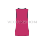 Mens a line gym tank flat sketch, back view