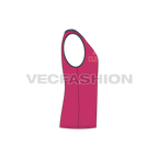 Mens a line gym tank flat sketch, side view