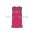 Mens a line gym tank flat sketch, front view