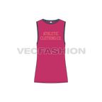 Mens a line gym tank flat sketch, front view