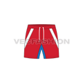 Mens academy shorts flat sketch, front view