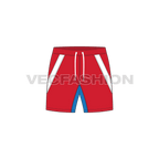 Mens academy shorts flat sketch, front view