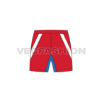 Mens academy shorts flat sketch, back view