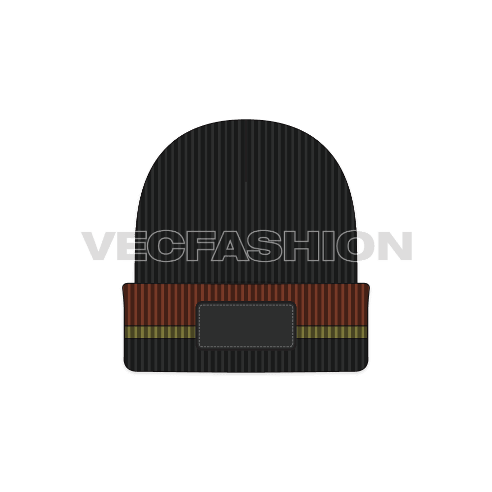 Mens acrylic cap flat sketch