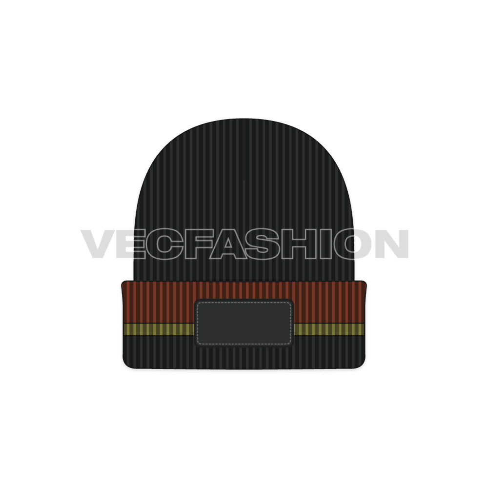 A vector template for Men's Acrylic Cap in multi color. It has an applique leather patch on top to add your branding on it.