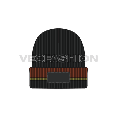 A vector template for Men's Acrylic Cap in multi color. It has an applique leather patch on top to add your branding on it.