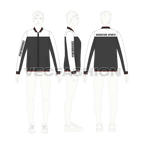 Mens active wear sport jacket flat sketch, croqui sketch