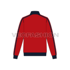 Mens Activewear Track Jacket flat sketch, back view